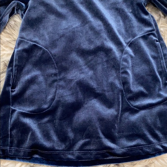 Blue Velvet Baby Girl Dress - Picture 2 of 7